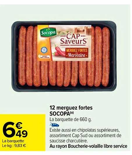 12 merguez fortes socopa