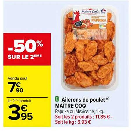 ailerons de poulet maître coq