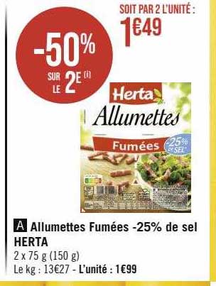 Allumettes Fumées -25% De Sel Herta