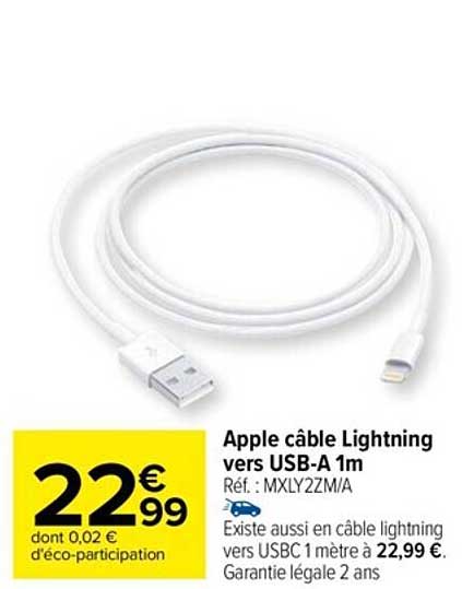 apple câble lightning vers usb-a 1m