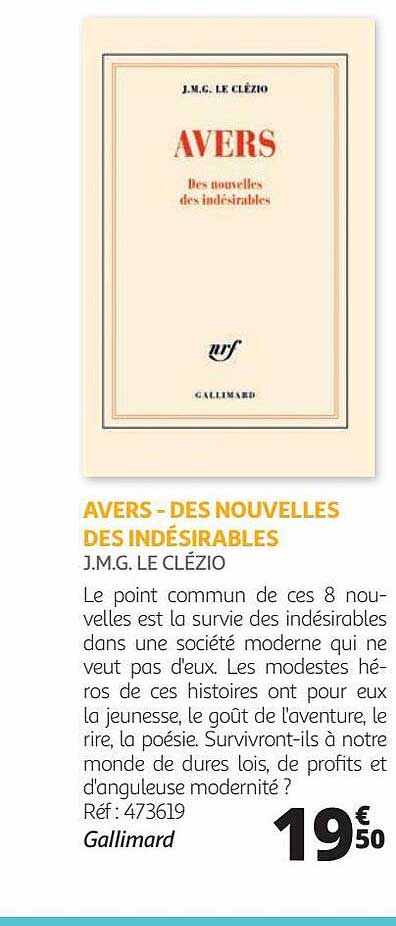 avers - des nouvelles des indésirables - j.m.g. le clézio