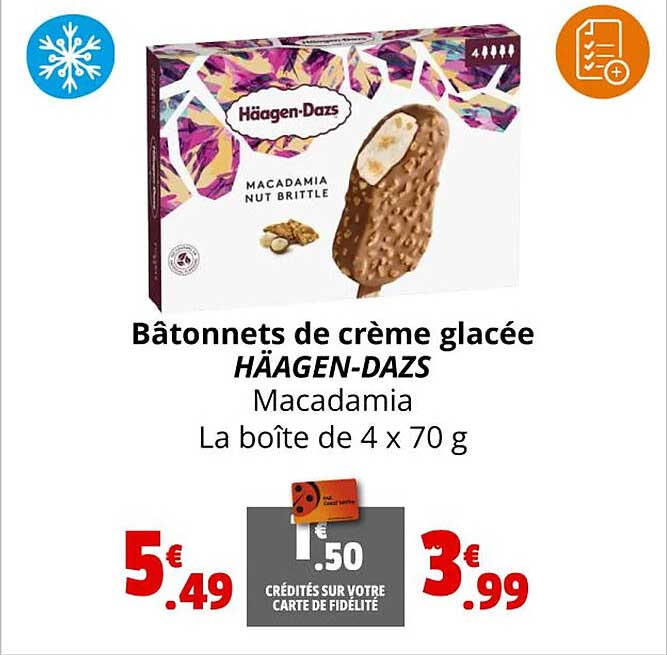 batonnets de creme glacee haagen-dazs