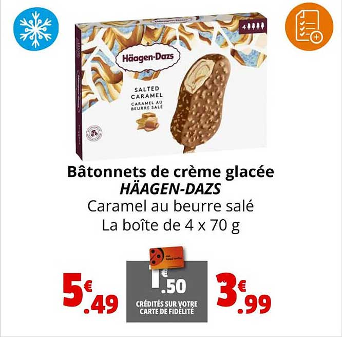 bâtonnets de crème glacée häagen-dazs