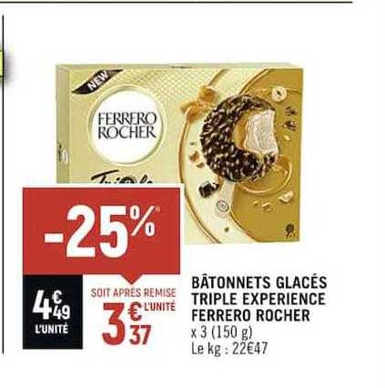 bâtonnets glacés triple expérience ferrero rocher