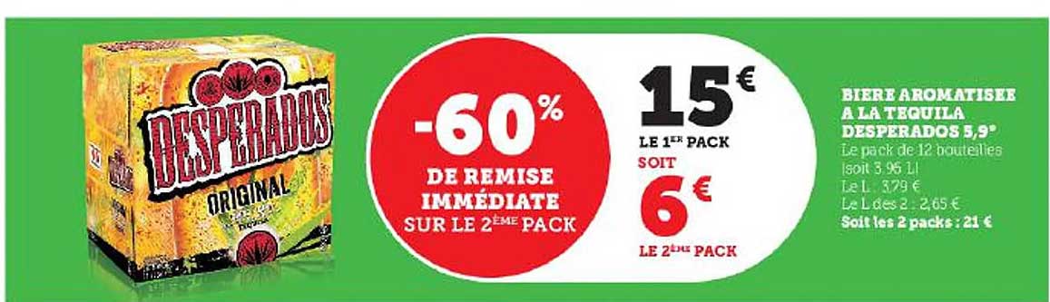 Bière Aromatisée à La Téquila Desperados 5,9°