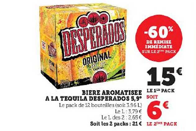 bière aromatisée à la téquila desperados 5,9°