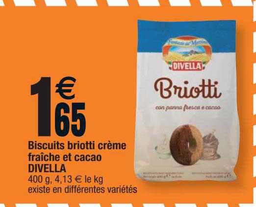 Biscuits Briotti Crème Fraîche Et Cacao Divella