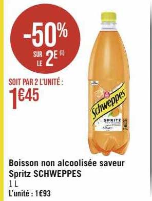 boisson non alcoolisée saveur spritz schweppes