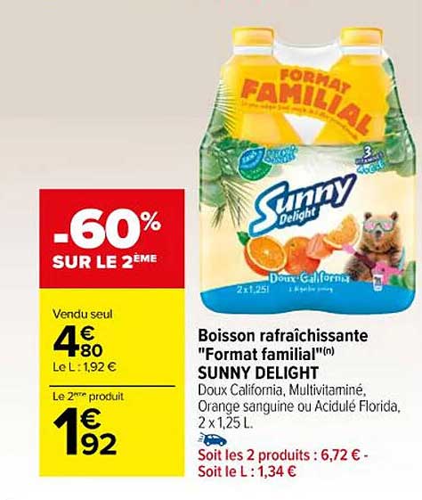 boisson rafraîchissante "format familial" sunny delight
