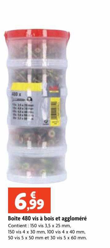 boite 480 vis à bois et aggloméré