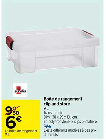 boîte de rangement clip and store