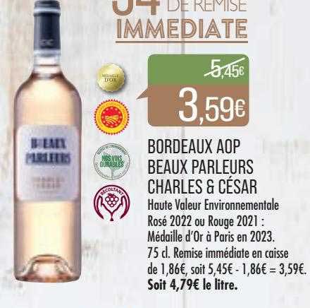 bordeaux aop beaux parleurs charles & césar