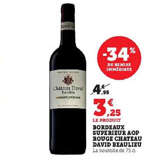 bordeaux supérieur aop rouge château david beaulieu