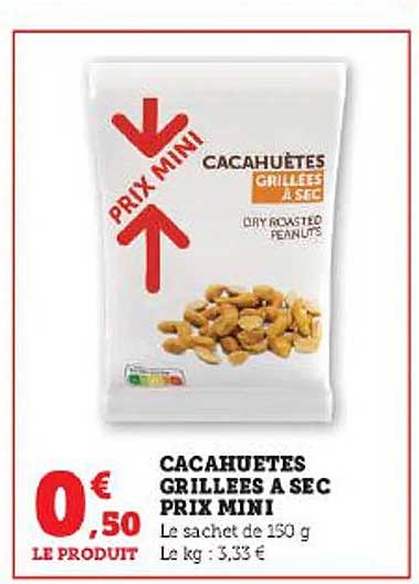 cacahuètes grillées à sec prix mini