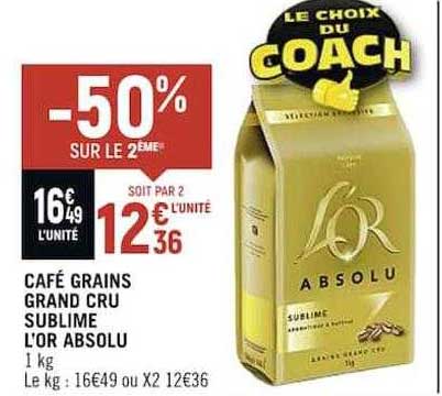 café grains grand cru sublime l'or absolut