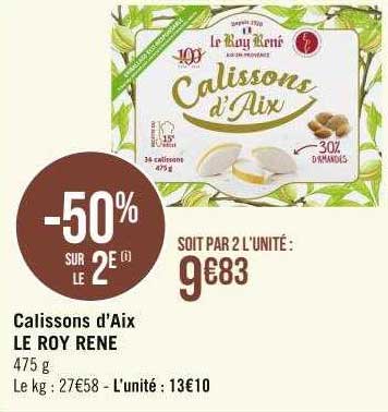calissons d'aix le roy rené