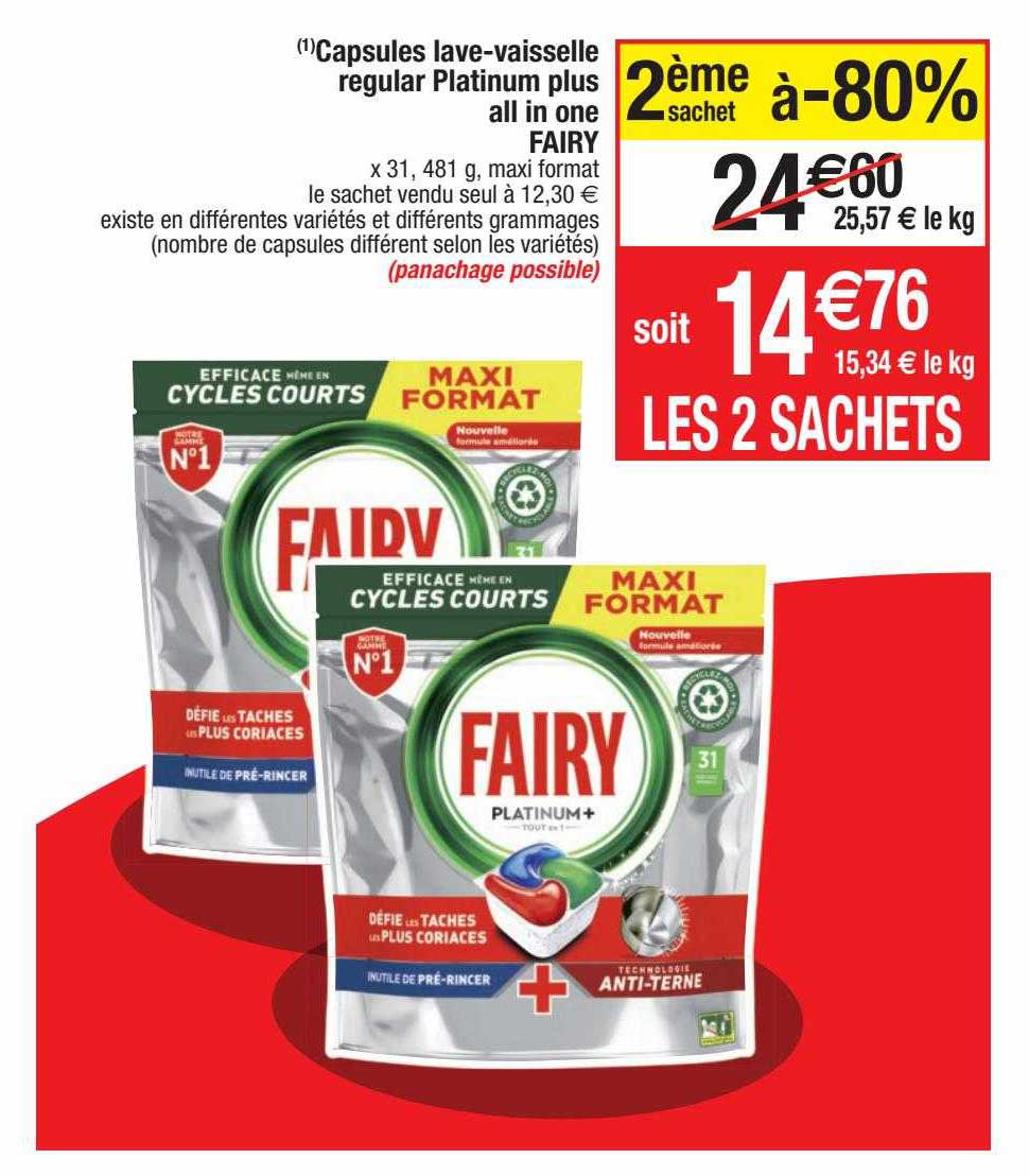 capsules lave-vaisselle regular platinum plus all in one fairy