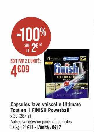 capsules lave-vaisselle ultimate tout en 1 finish powerball