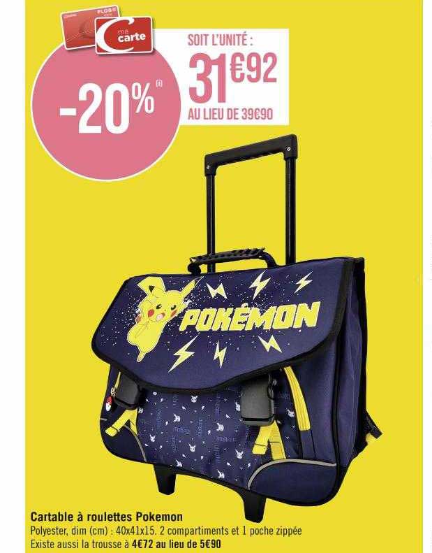 Cartable à Roulettes Pokémon