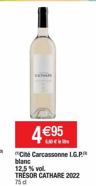 cité carcassonne i.g.p blanc trésor cathare 2022