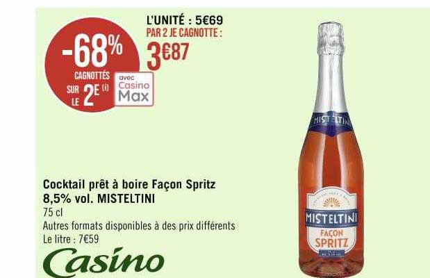 cocktail prêt à boire façon spritz 8,5% vol. misteltini