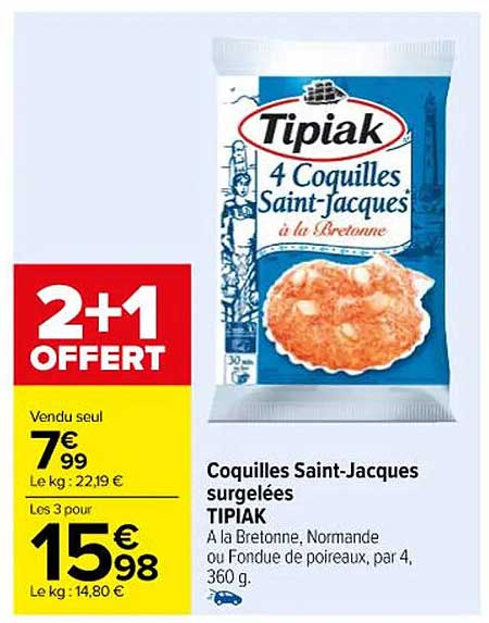 coquilles saint-jacques surgelées tipiak