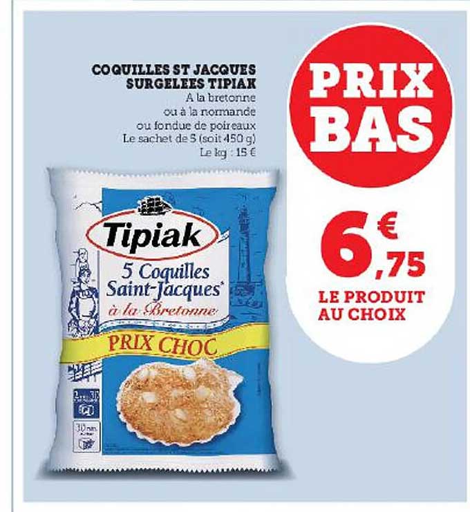 coquilles st jacques surgelées tipiakx