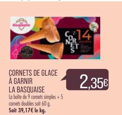 cornets de glace à garnir la basquaise