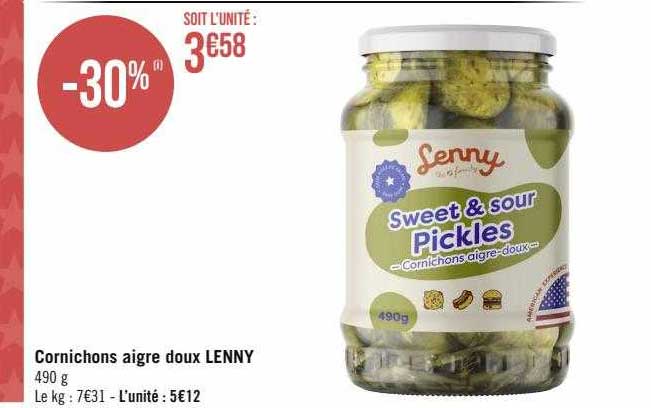 cornichons aigre doux lenny