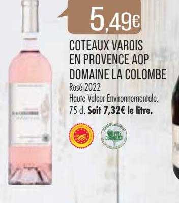 coteaux varois en provence aop domaine la colombe