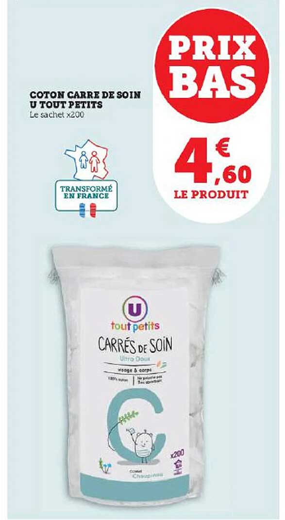 Coton Carré De Soin U Tout Petits