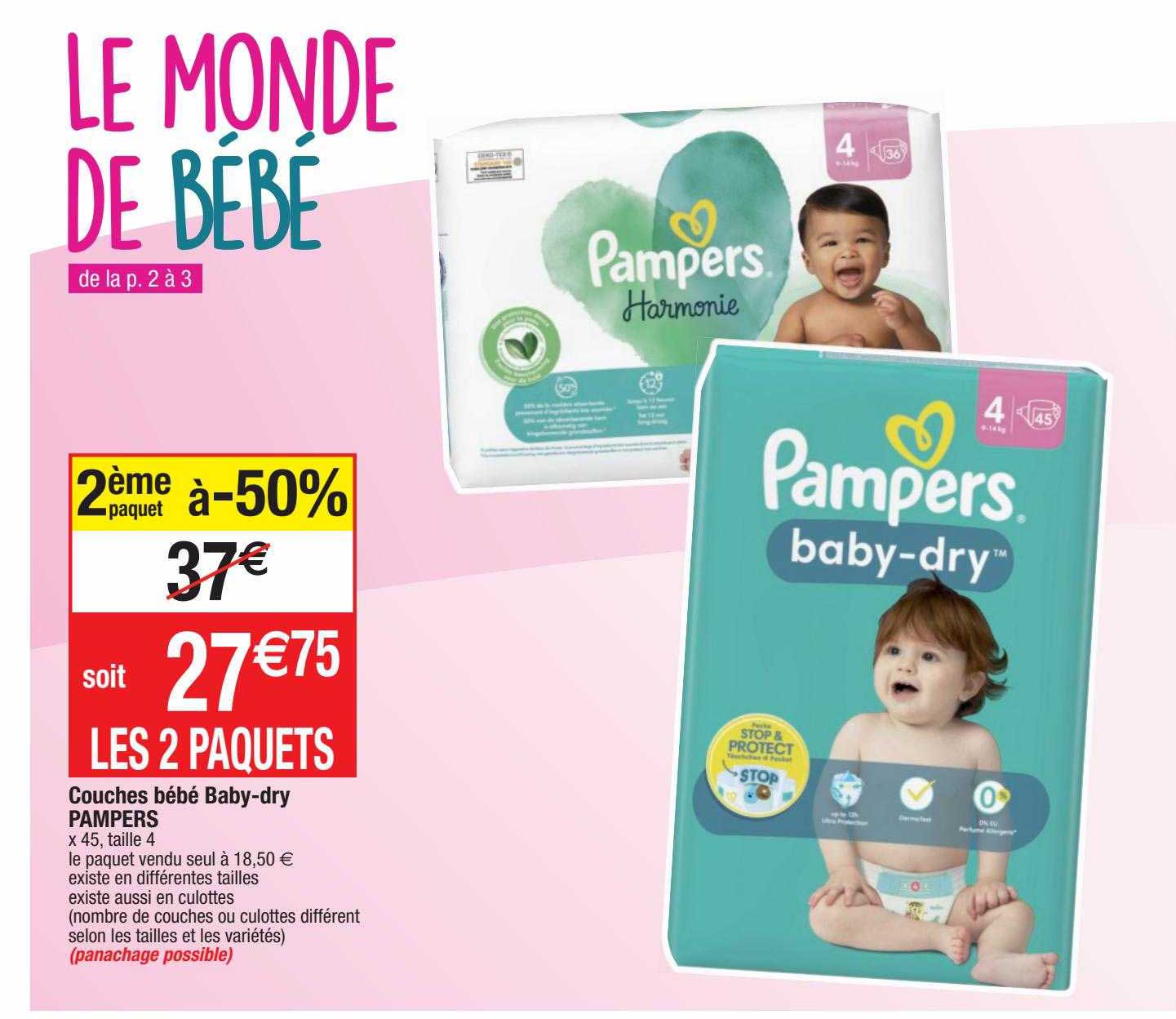 couches bébé baby-dry pampers