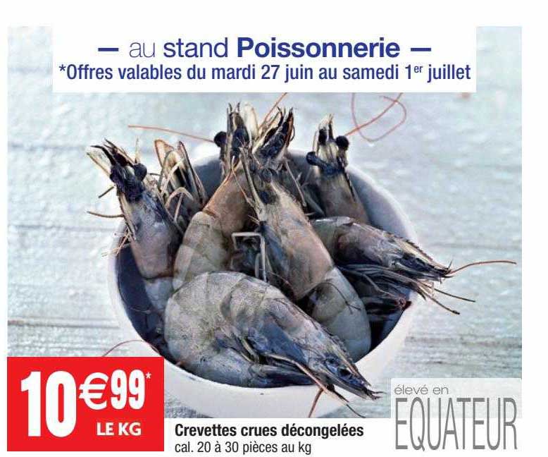 Crevettes Crues Décongelées