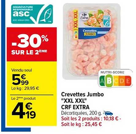 crevettes jumbo "XXL XXL" crf extra
