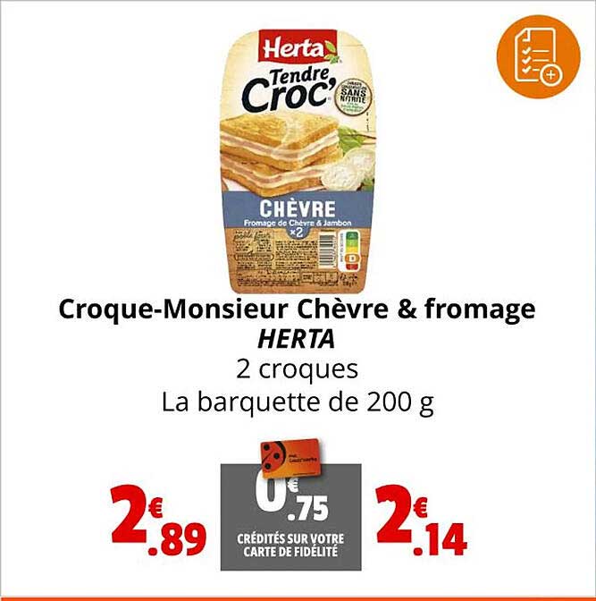 croque-monsieur chèvre & fromage herta