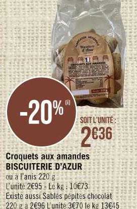 croquets aux amandes biscuiterie d'azur