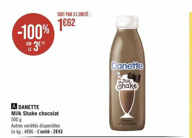 danette milk shake chocolat