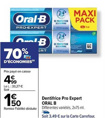 dentifrice pro expert oral b
