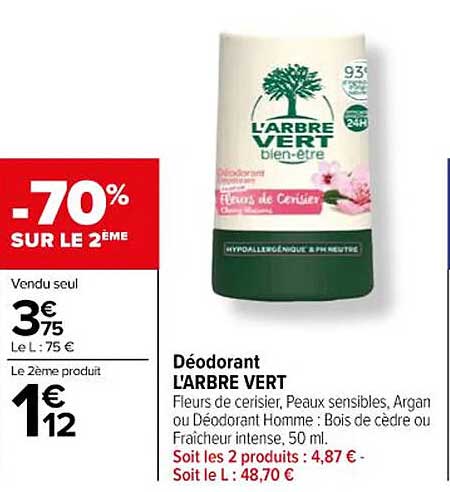 déodorant l'arbre vert