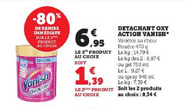 Détachant Oxy Action Vanish
