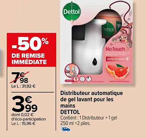 Distributeur Automatique De Gel Lavant Pour Les Mains Dettol