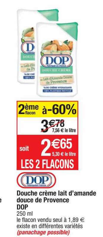 douche crème lait d'amande douche de provence dop