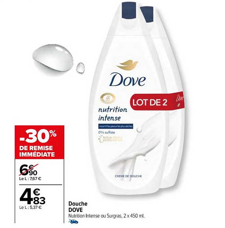 douche dove nutrition intense ou surgras