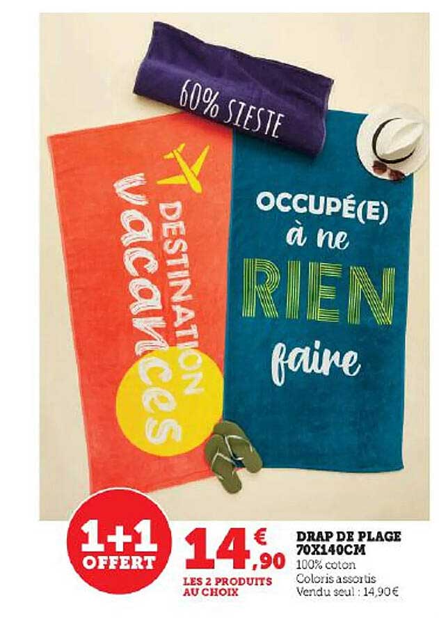Drap De Plage 70 X 140 Cm