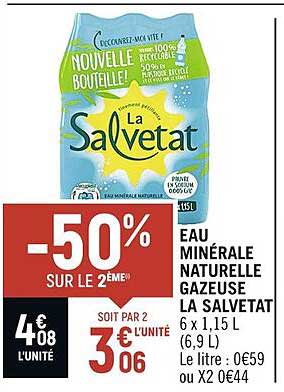 Eau Minérale Naturelle Gazeuse La Salvetat