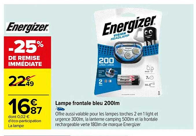 Energizer Lampe Frontale Bleu