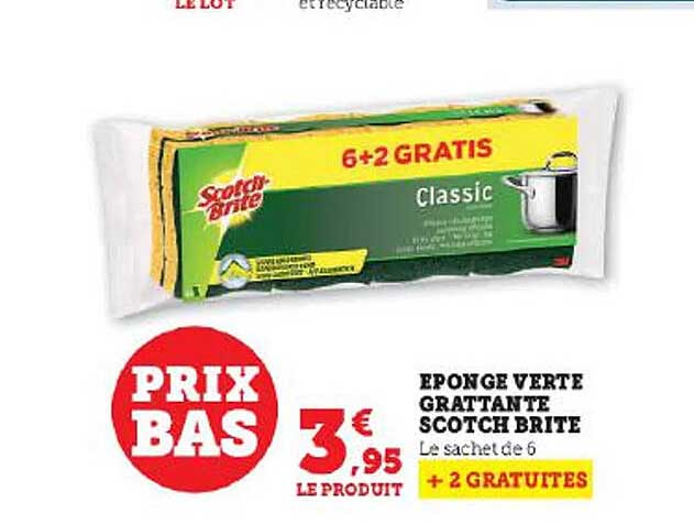 éponge verte grattante scotch brite