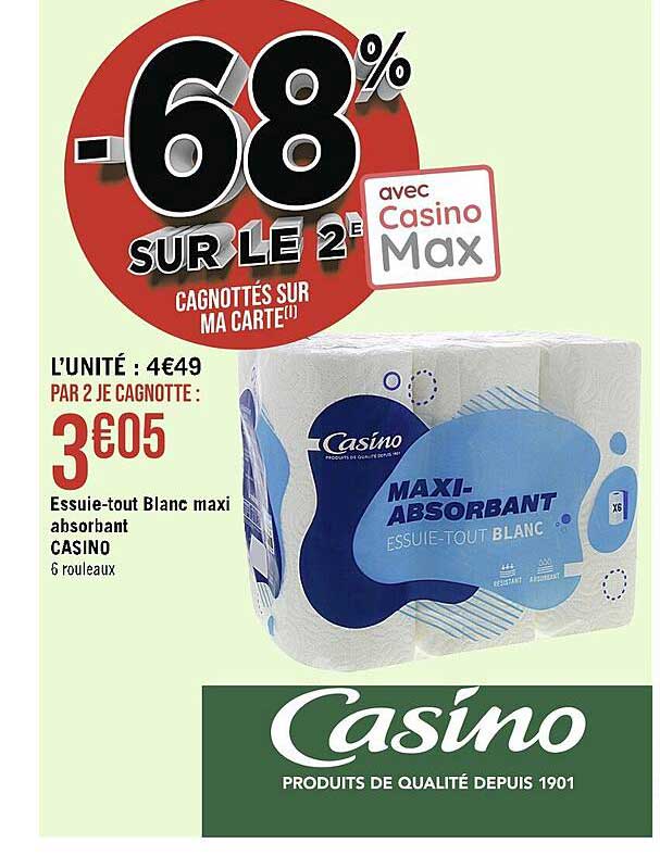 Essuie-tout Blanc Maxi Absorbant Casino