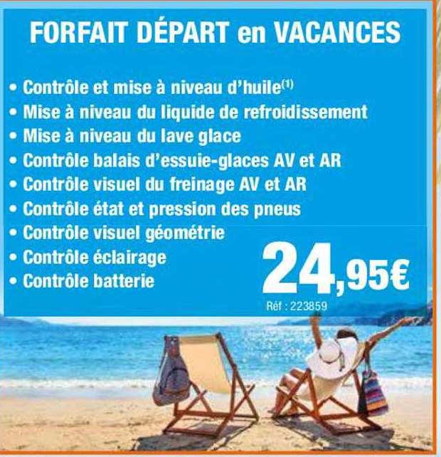 forfait départ en vacances