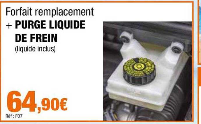 forfait remplacement + purge liquide de frein